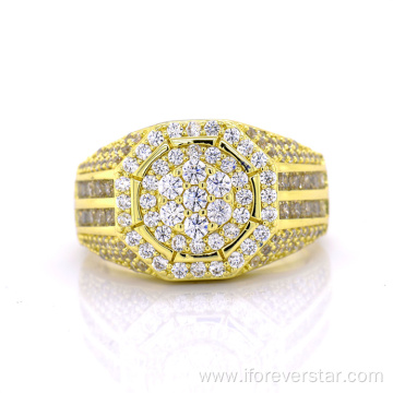 925 silver Micro Pave Rhodium Plated Men Ring